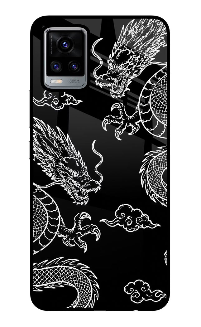 Twin Dragons Vivo V20 Glass Case