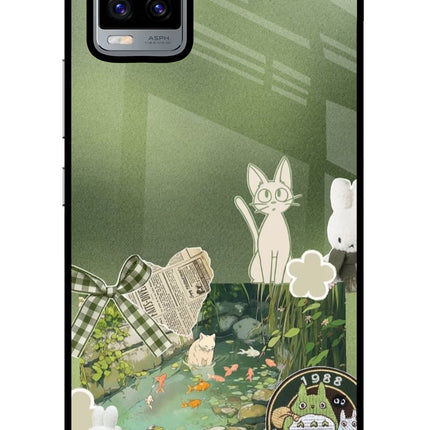 Aesthetic anime Vivo V20 Glass Case