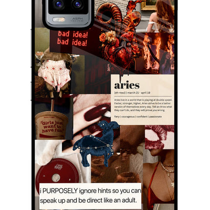 Zodiac Aries Vivo V20 Glass Case