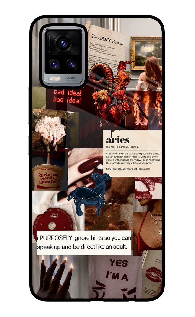 Zodiac Aries Vivo V20 Glass Case