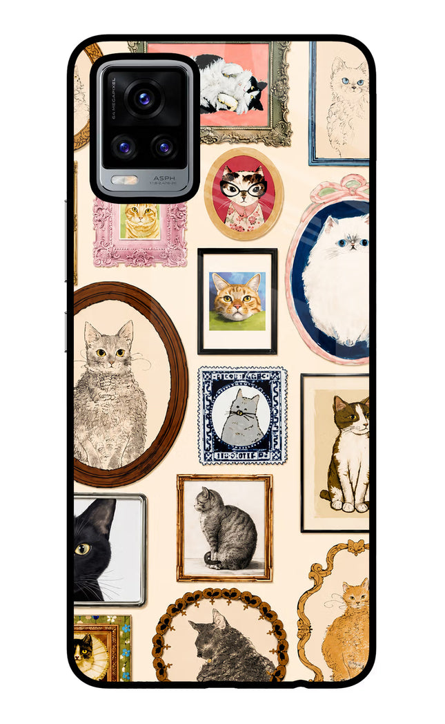 Mirror Cats Vivo V20 Glass Case