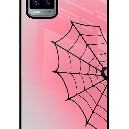 Pink Web Vivo V20 Glass Case