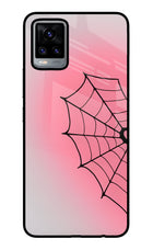 Pink Web Vivo V20 Glass Case