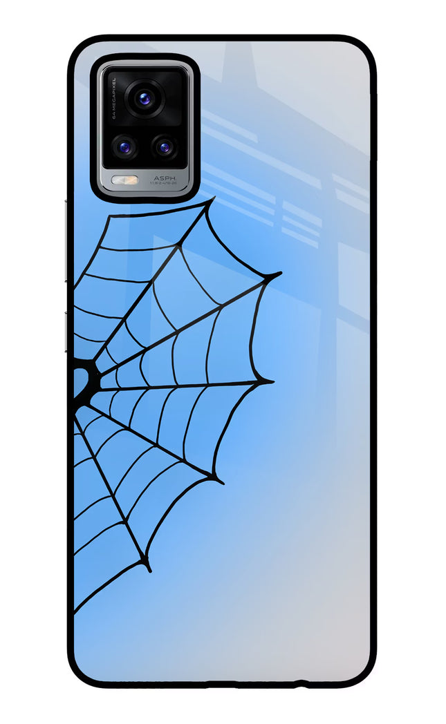Blue Web Vivo V20 Glass Case