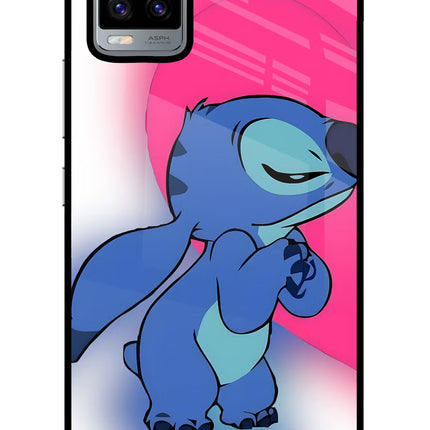 Stitch Hug Vivo V20 Glass Case