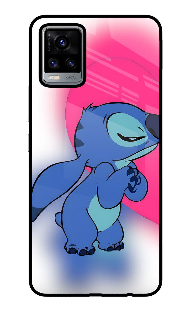 Stitch Hug Vivo V20 Glass Case