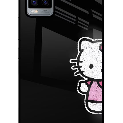 Kitty Charm Vivo V20 Glass Case