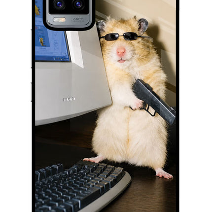 Hacker Hamster Vivo V20 Glass Case