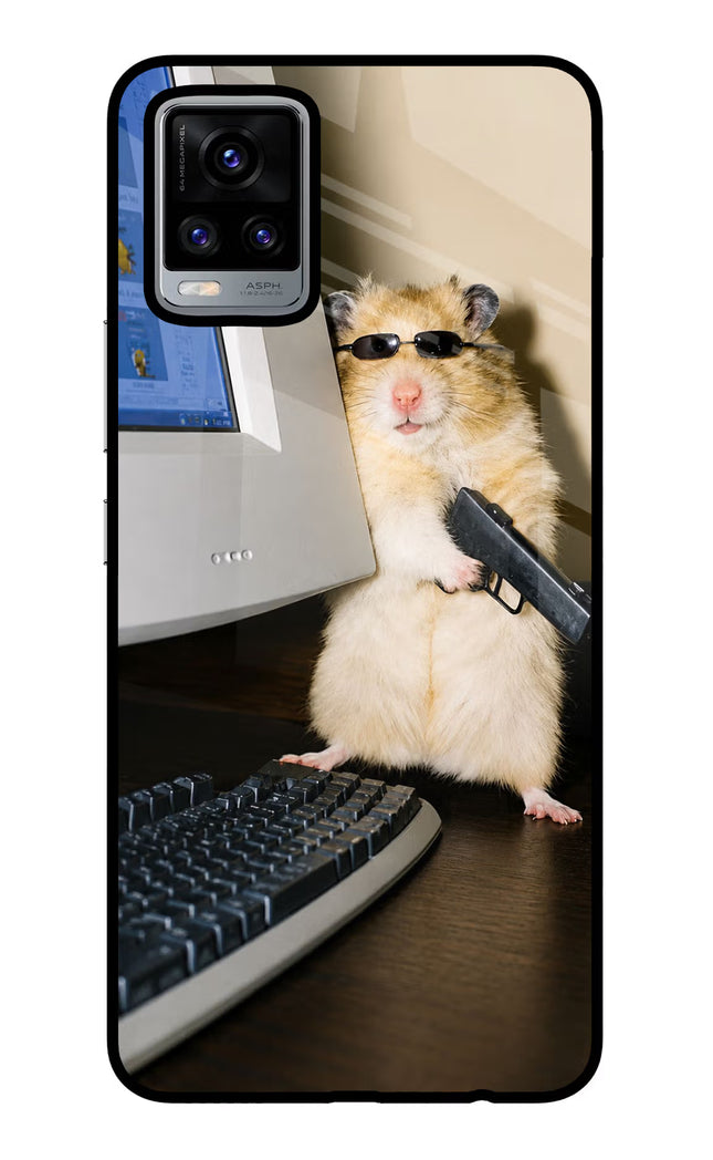 Hacker Hamster Vivo V20 Glass Case