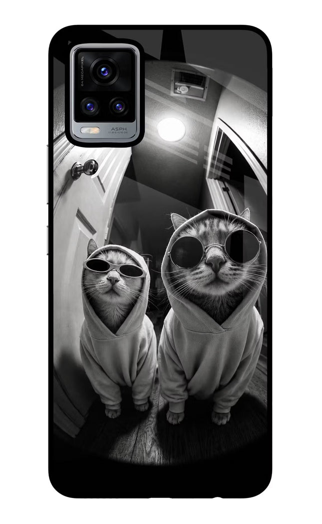 Hood Cats Vivo V20 Glass Case