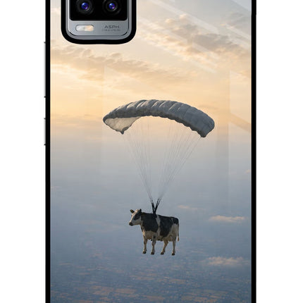 Skydiving Cow Vivo V20 Glass Case