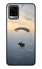 Skydiving Cow Vivo V20 Glass Case