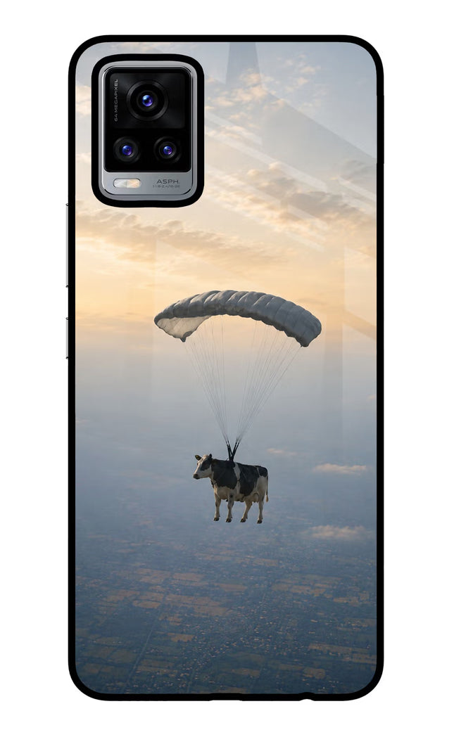 Skydiving Cow Vivo V20 Glass Case