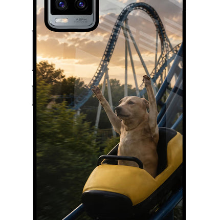 Rollercoaster Dog Vivo V20 Glass Case