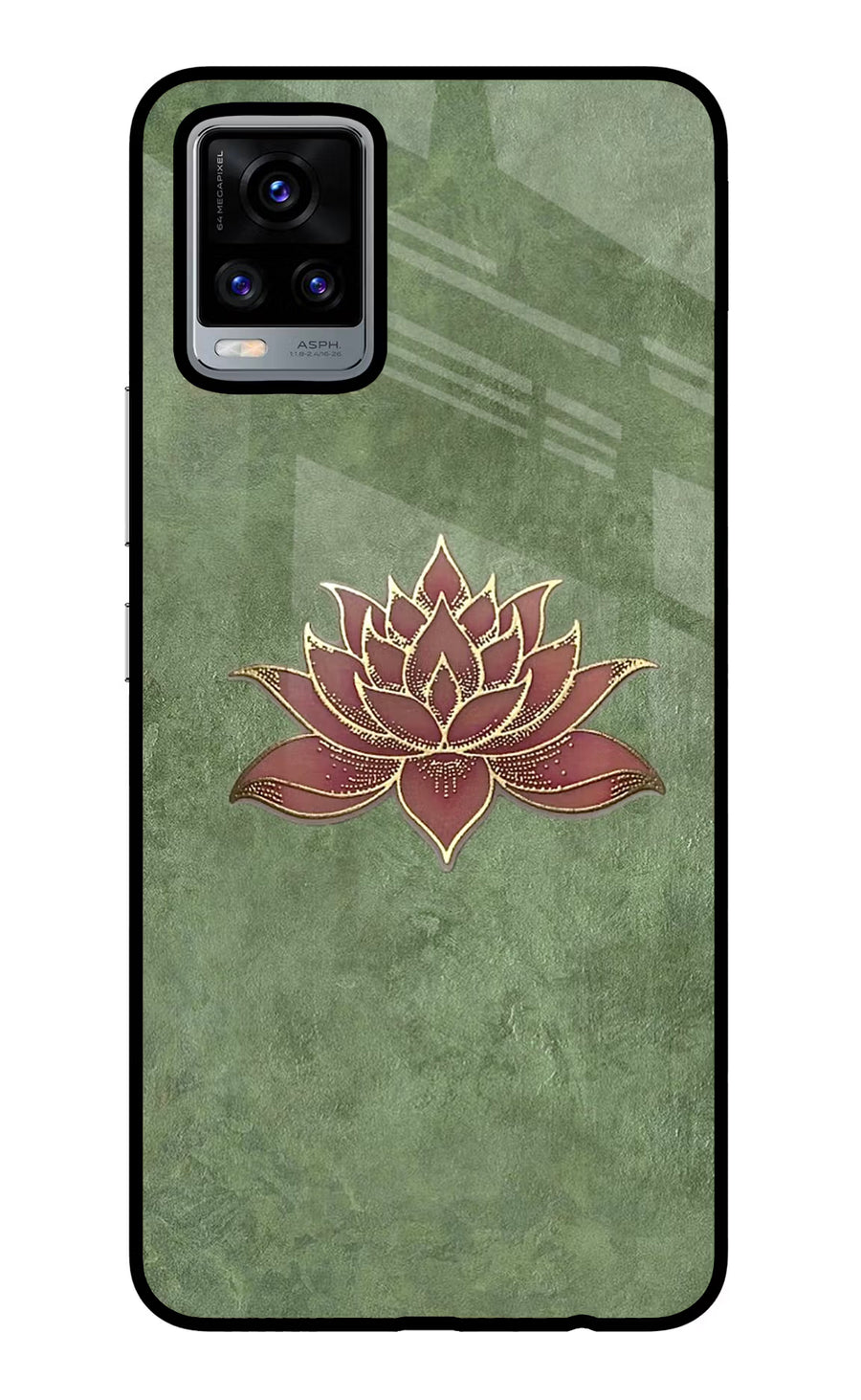 Lotus Grace Vivo V20 Back Cover, Glass case