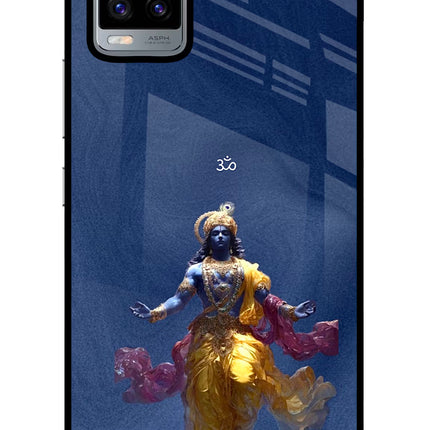 Cosmic Krishna Vivo V20 Glass Case Back Cover by Casekaro