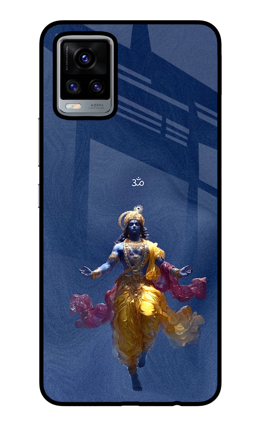 Cosmic Krishna Vivo V20 Back Cover, Glass case