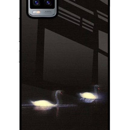Silent Swans Vivo V20 Glass Case Back Cover by Casekaro