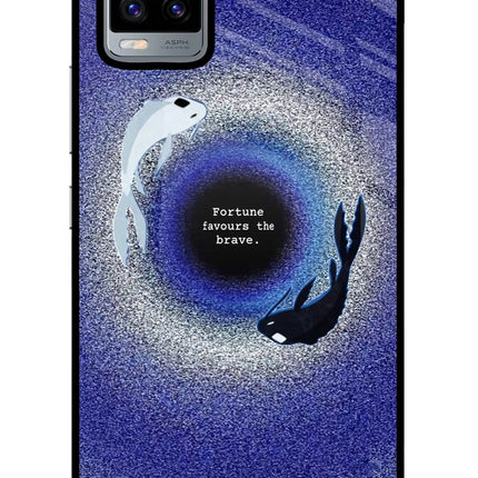 Dark Koi Vivo V20 Glass Case Back Cover by Casekaro