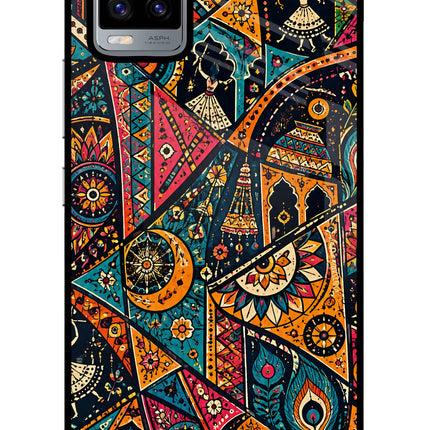Folk Print Vivo V20 Glass Case