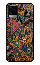 Folk Print Vivo V20 Glass Case