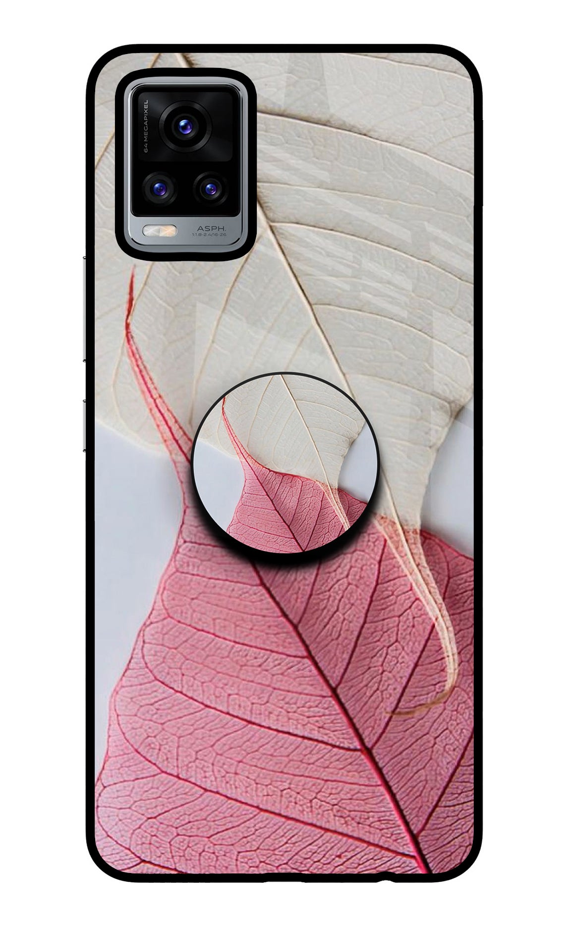 White Pink Leaf Vivo V20 Pop Case