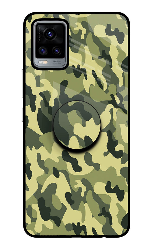 Camouflage Vivo V20 Glass Case