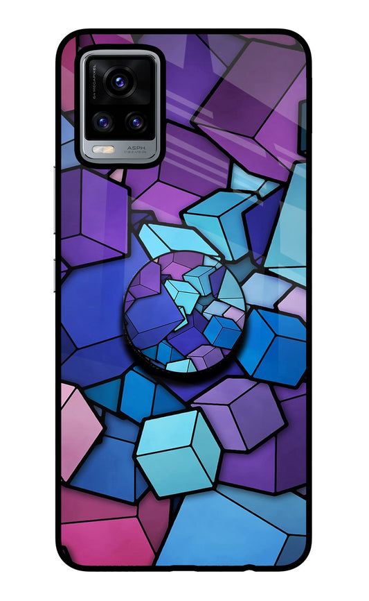 Cubic Abstract Vivo V20 Glass Case