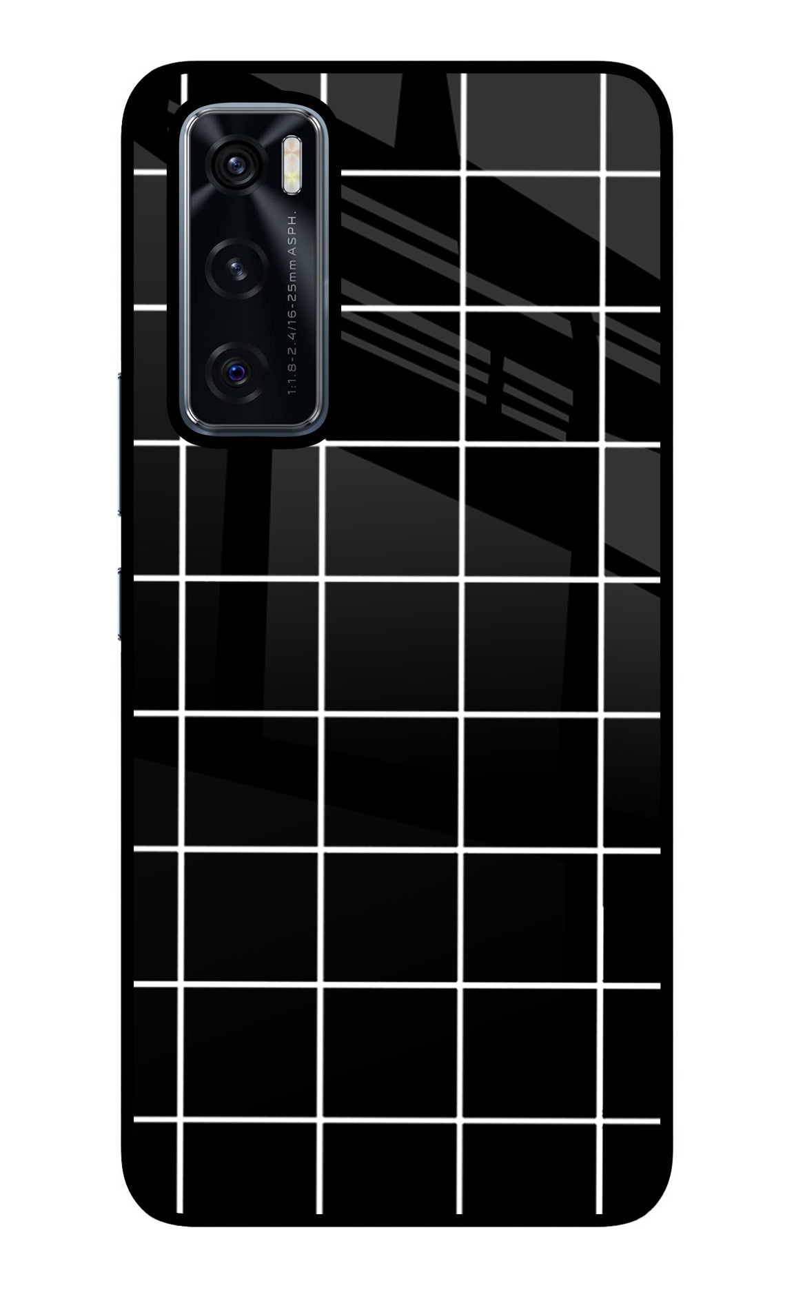 White Grid Vivo V20 SE Back Cover