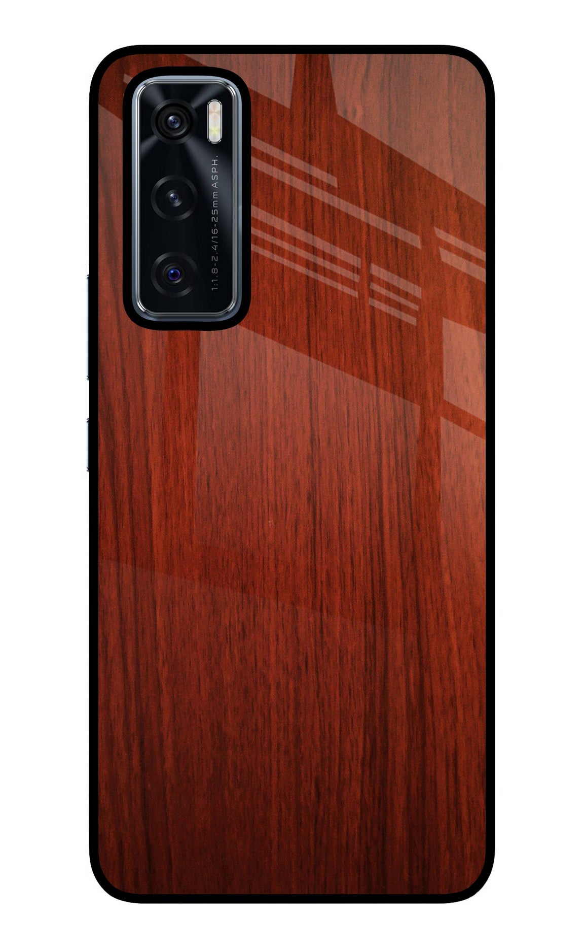 Wooden Plain Pattern Vivo V20 SE Glass Case