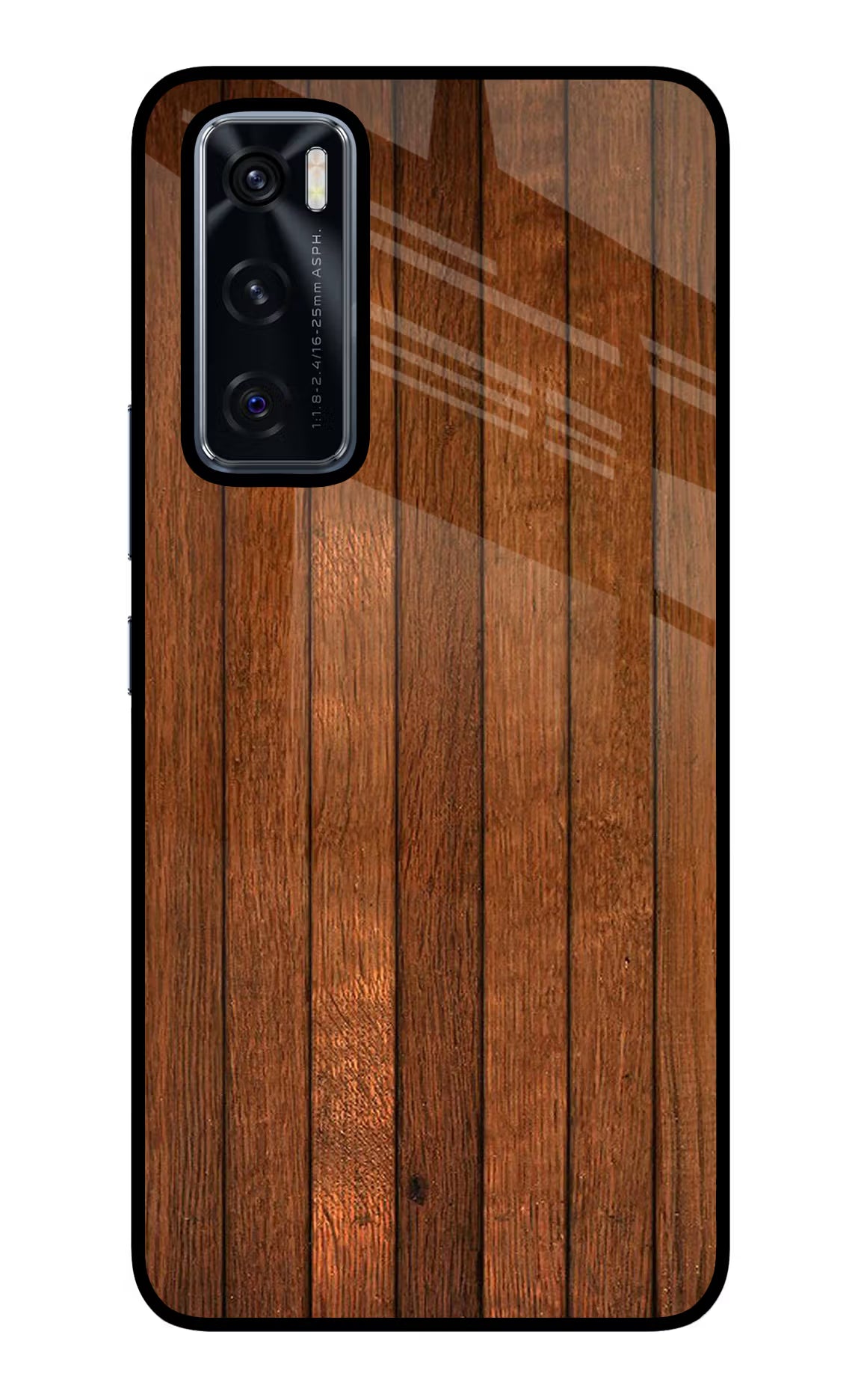 Wooden Artwork Bands Vivo V20 SE Glass Case Back Cover by Casekaro