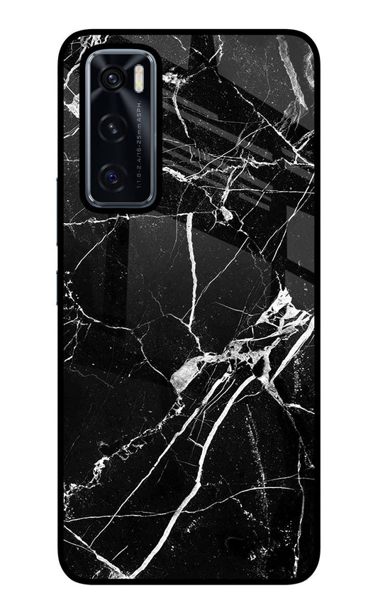 Black Marble Pattern Vivo V20 SE Glass Case