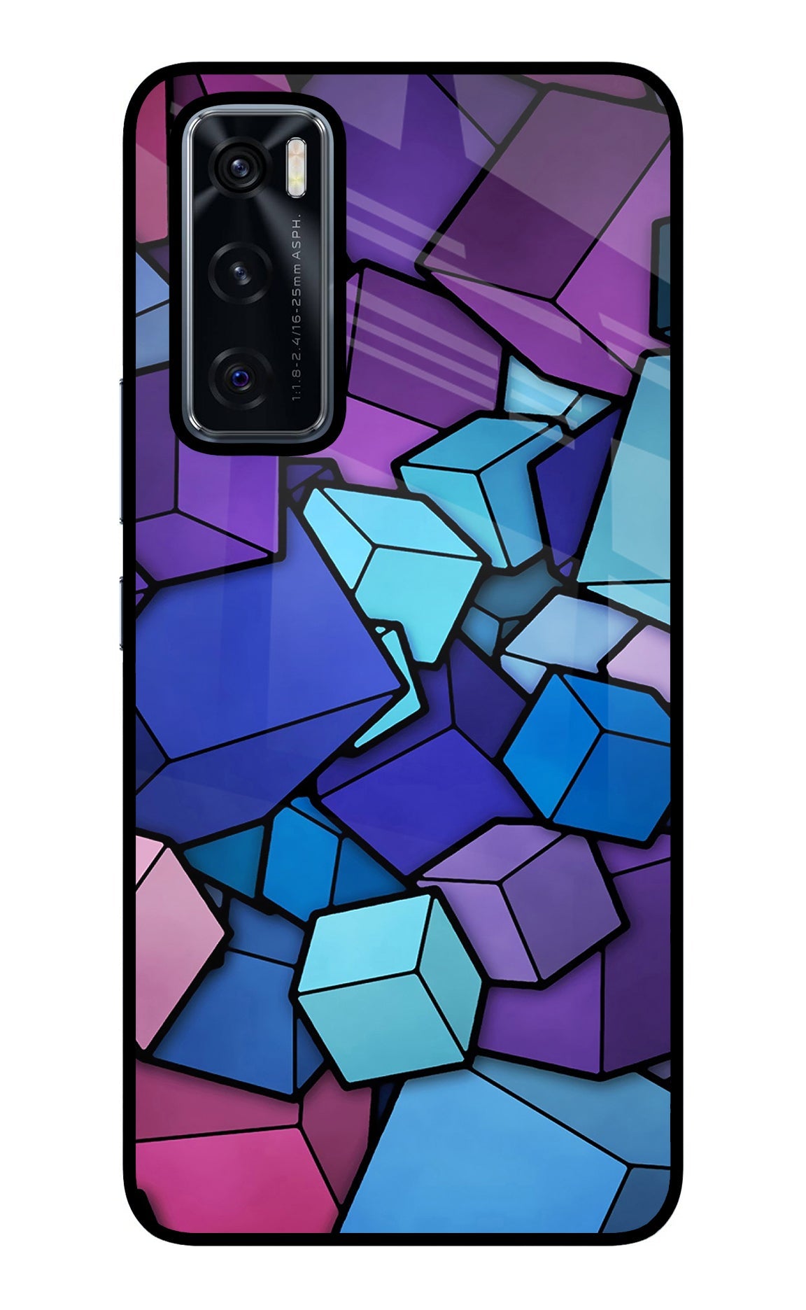 Cubic Abstract Vivo V20 SE Glass Case