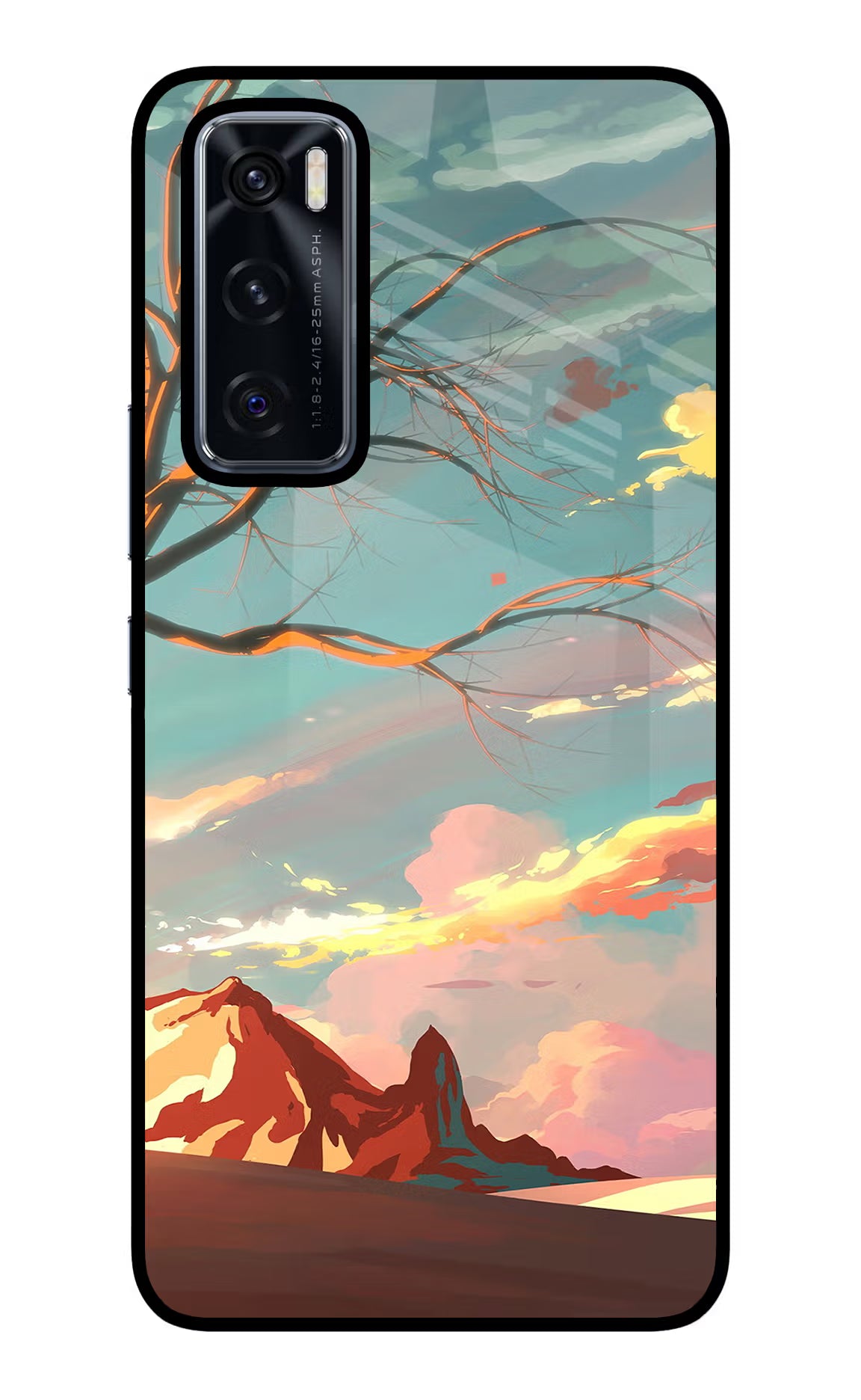 Scenery Vivo V20 SE Glass Case Back Cover by Casekaro