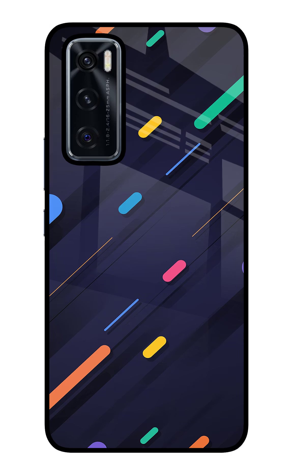 Abstract Design Vivo V20 SE Glass Case Back Cover by Casekaro