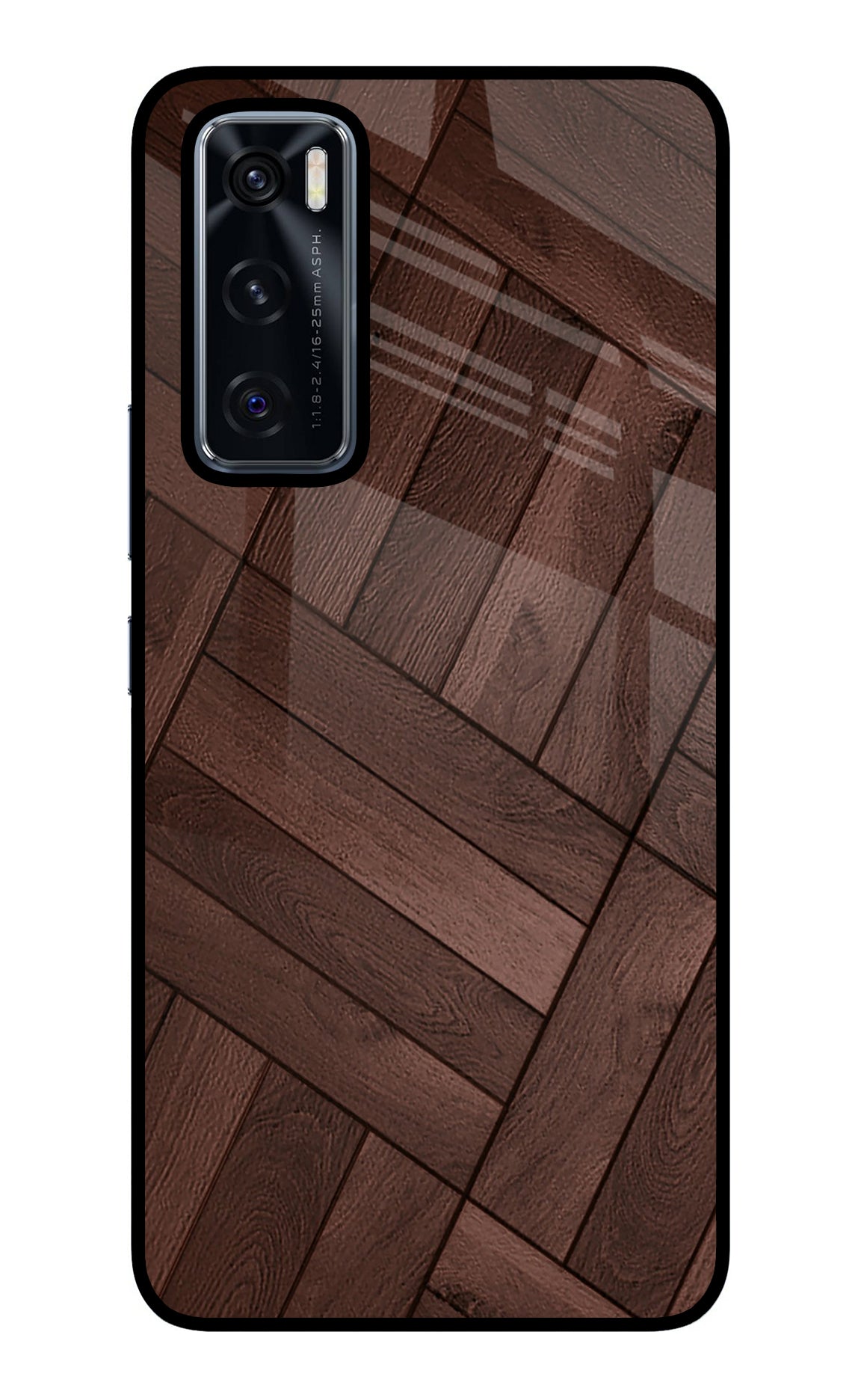 Wooden Texture Design Vivo V20 SE Glass Case