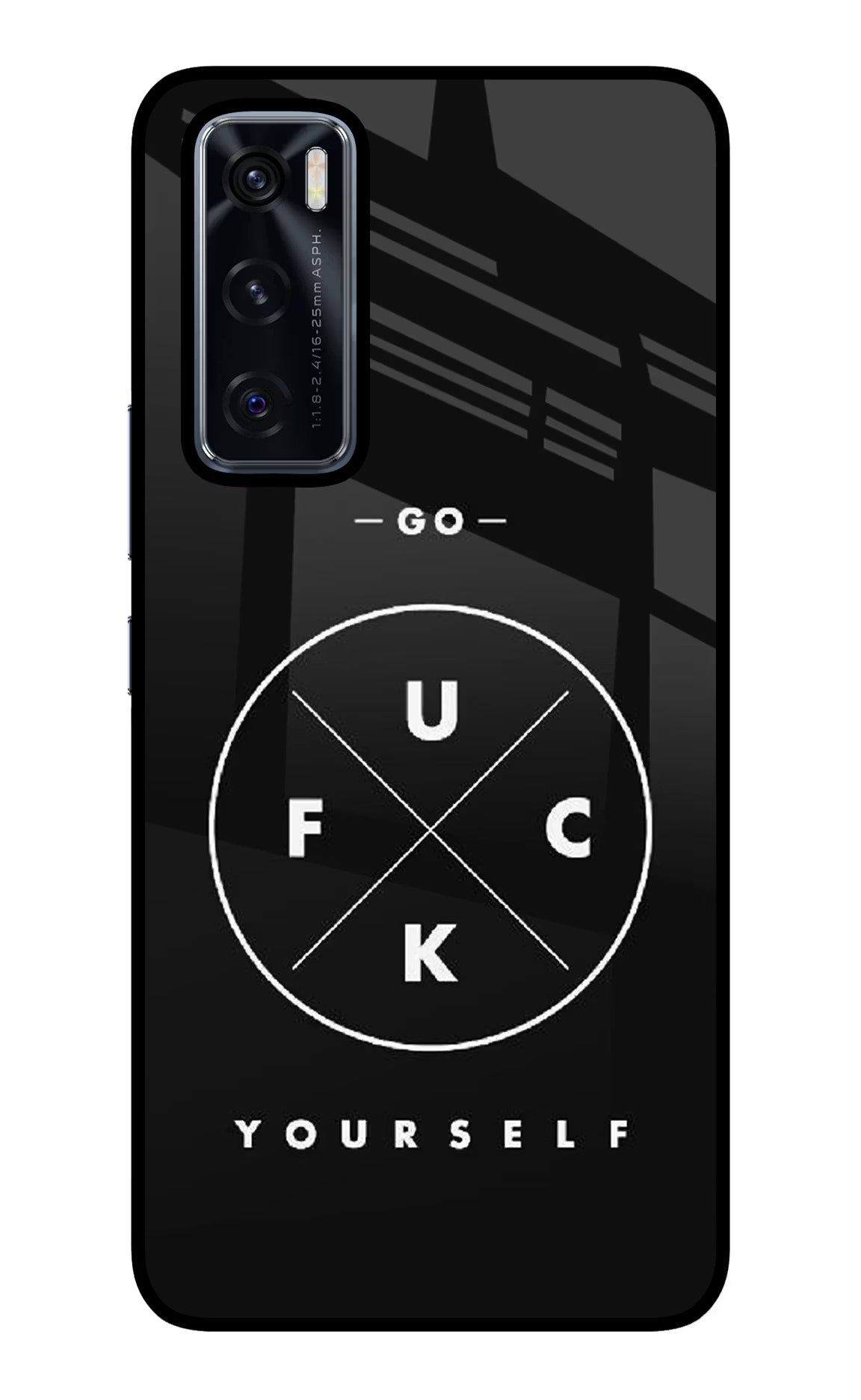 Go Fuck Yourself Vivo V20 SE Glass Case Back Cover by Casekaro