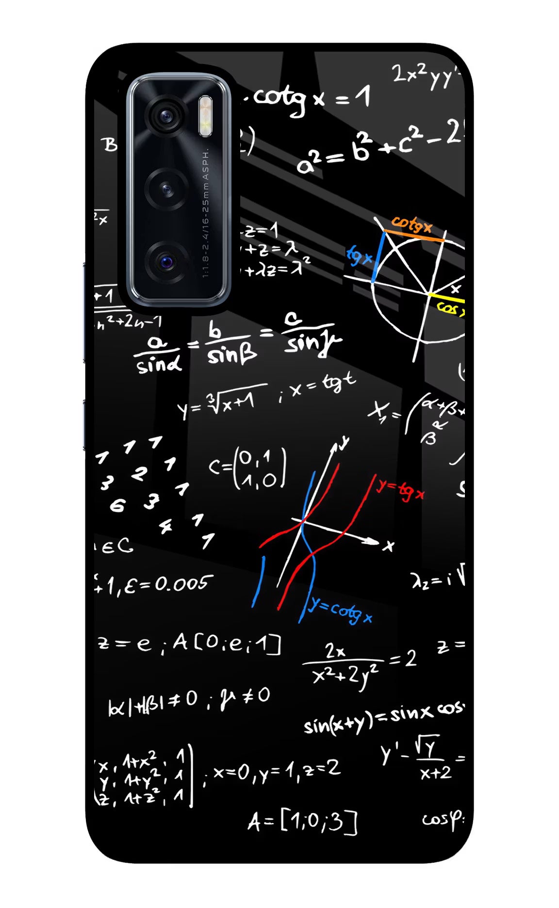 Mathematics Formula Vivo V20 SE Glass Case Back Cover by Casekaro