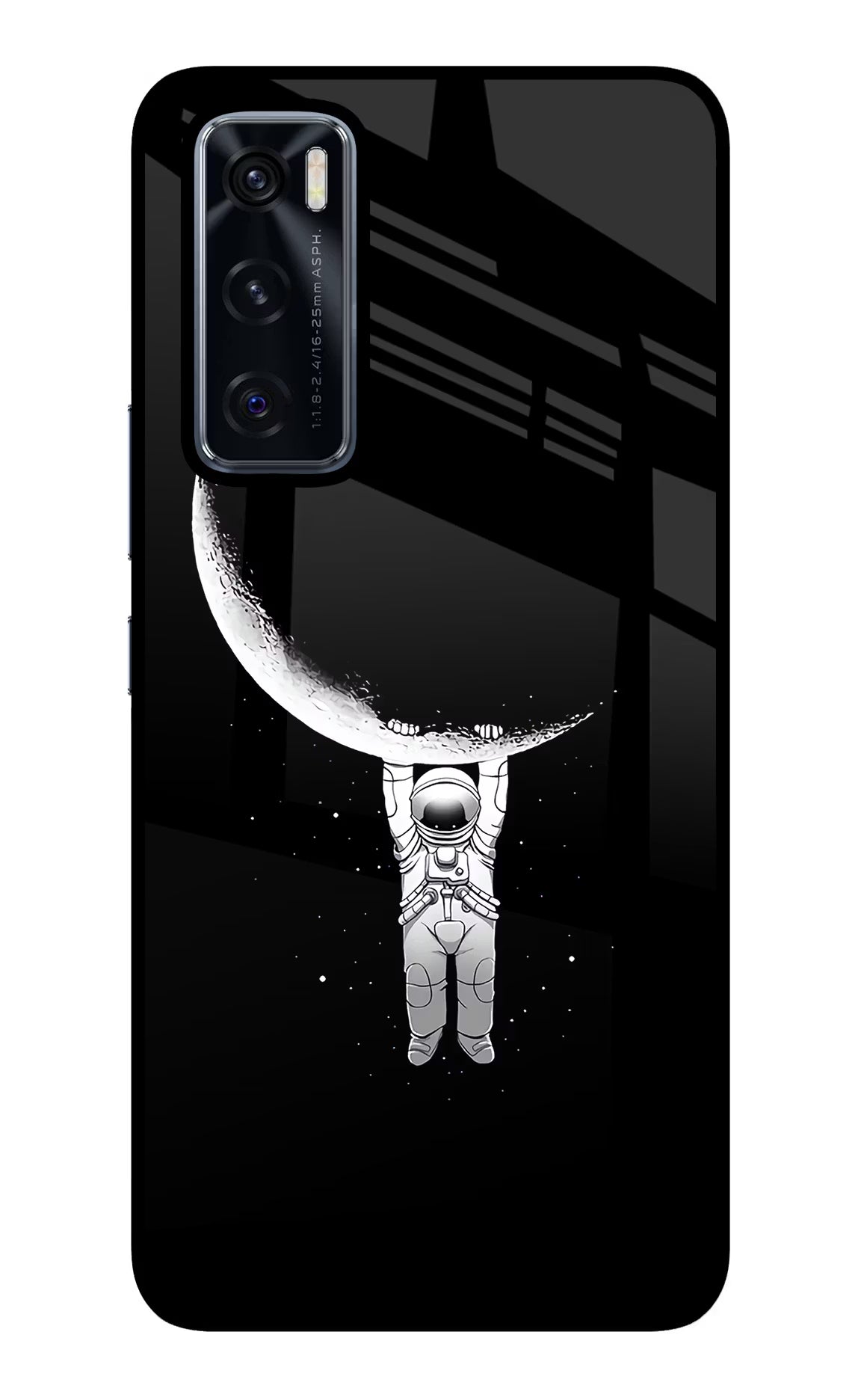 Moon Space Vivo V20 SE Glass Case Back Cover by Casekaro