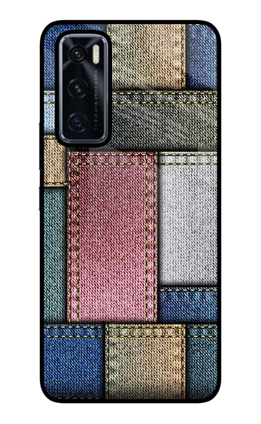 Multicolor Jeans Vivo V20 SE Glass Case