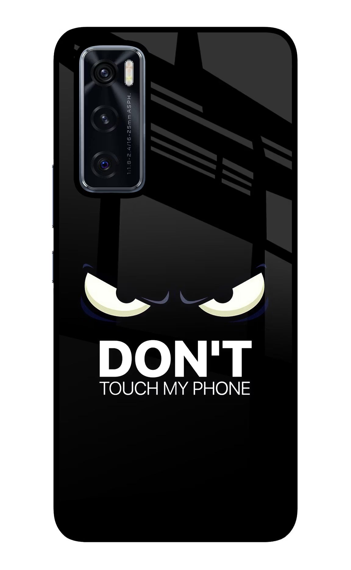Don'T Touch My Phone Vivo V20 SE Glass Case Back Cover by Casekaro