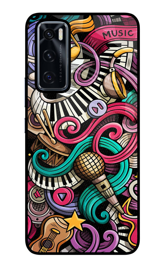 Music Abstract Vivo V20 SE Glass Case