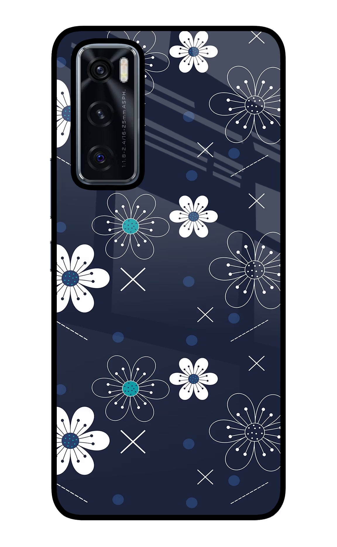 Flowers Vivo V20 SE Glass Case Back Cover by Casekaro