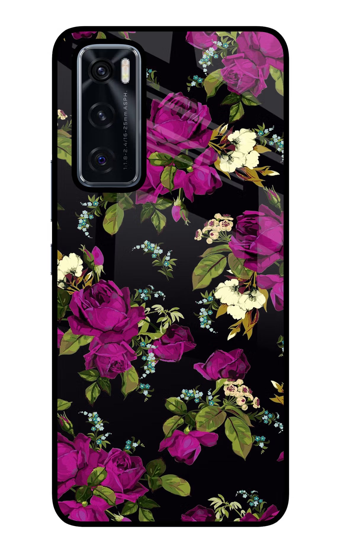 Flowers Vivo V20 SE Glass Case Back Cover by Casekaro