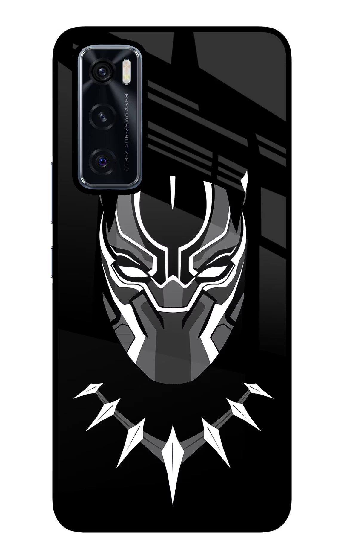 Black Panther Vivo V20 SE Glass Case Back Cover by Casekaro