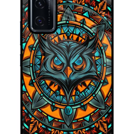 Angry Owl Art Vivo V20 SE Glass Case Back Cover by Casekaro