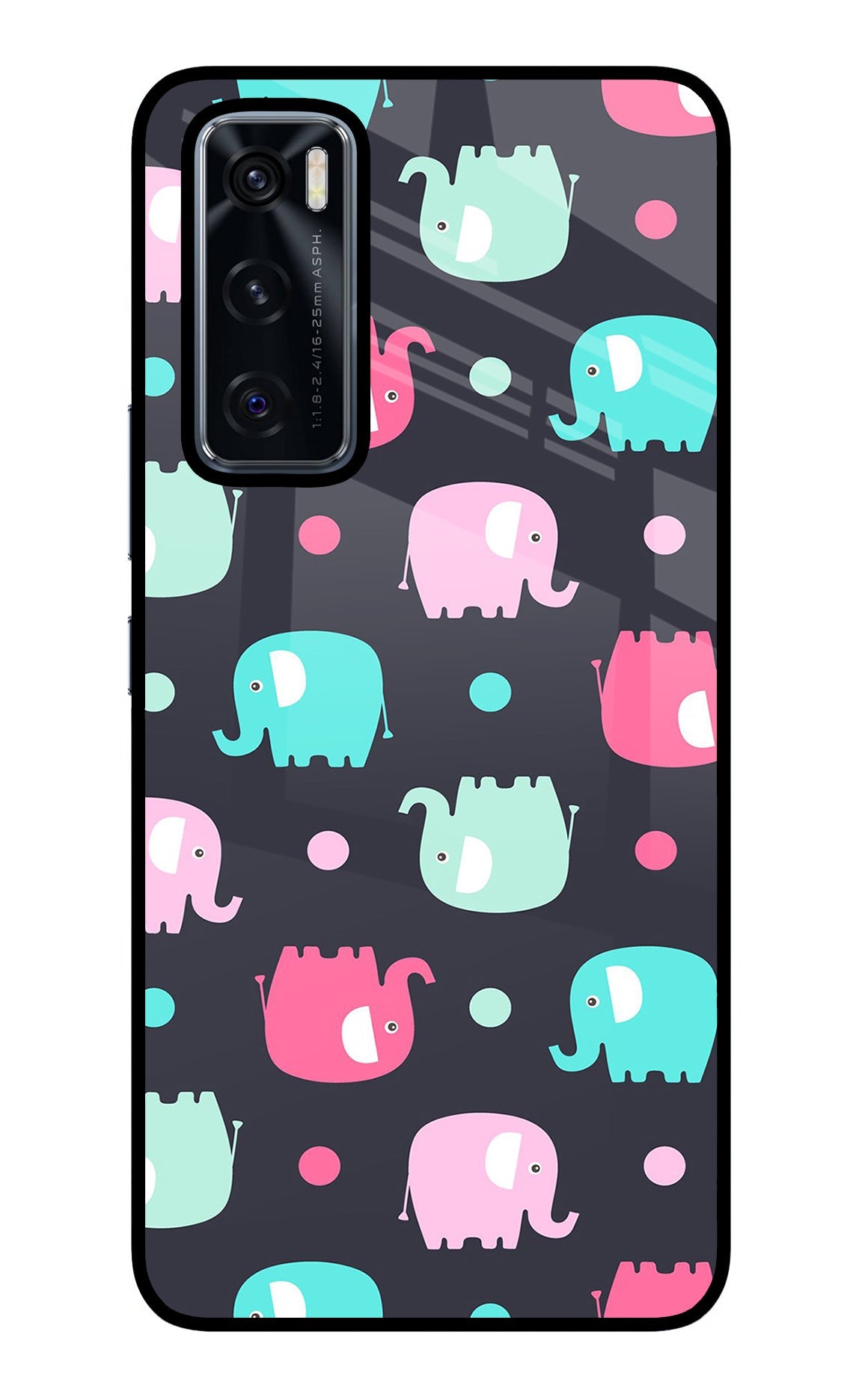 Elephants Vivo V20 SE Glass Case