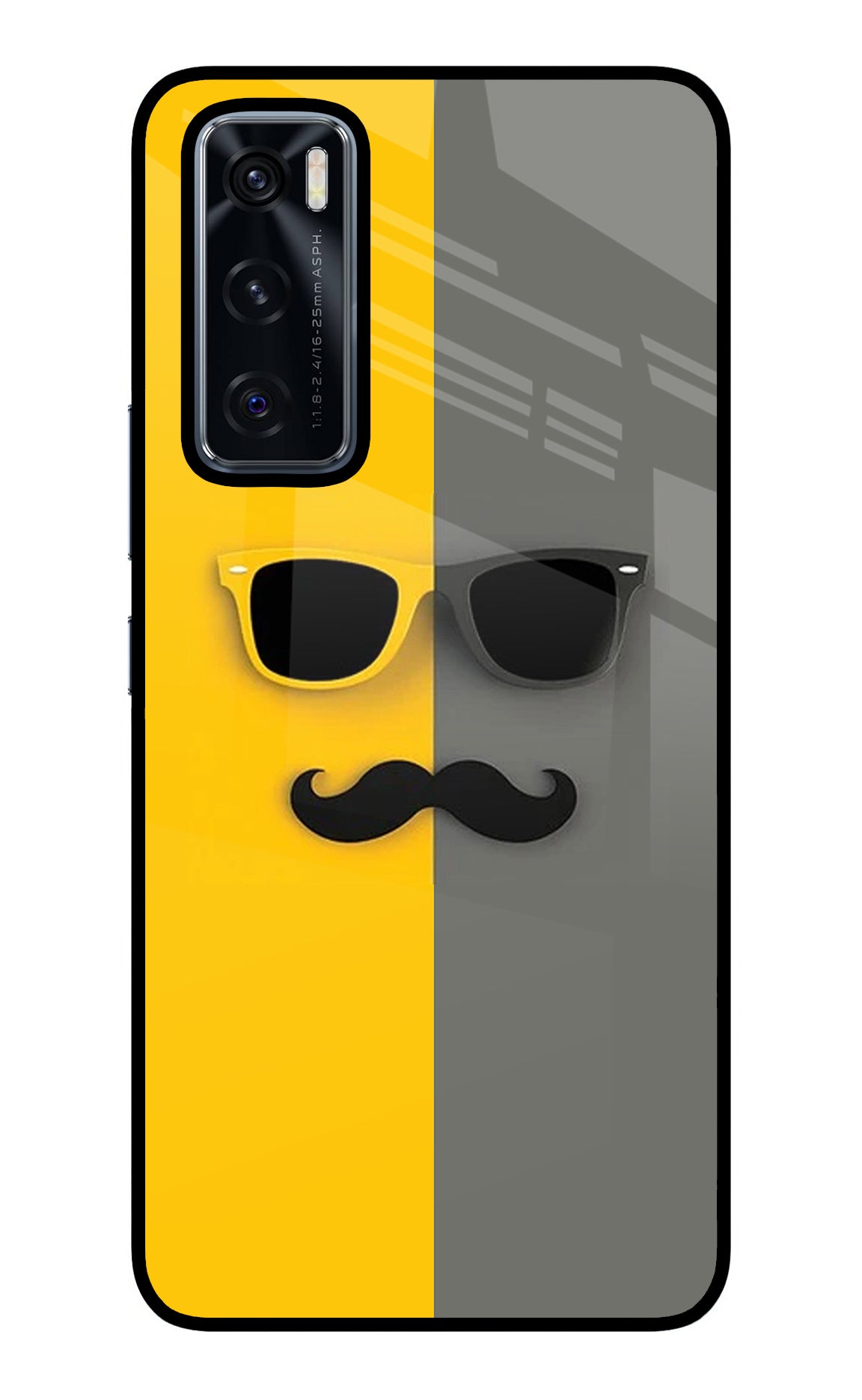 Sunglasses with Mustache Vivo V20 SE Glass Case