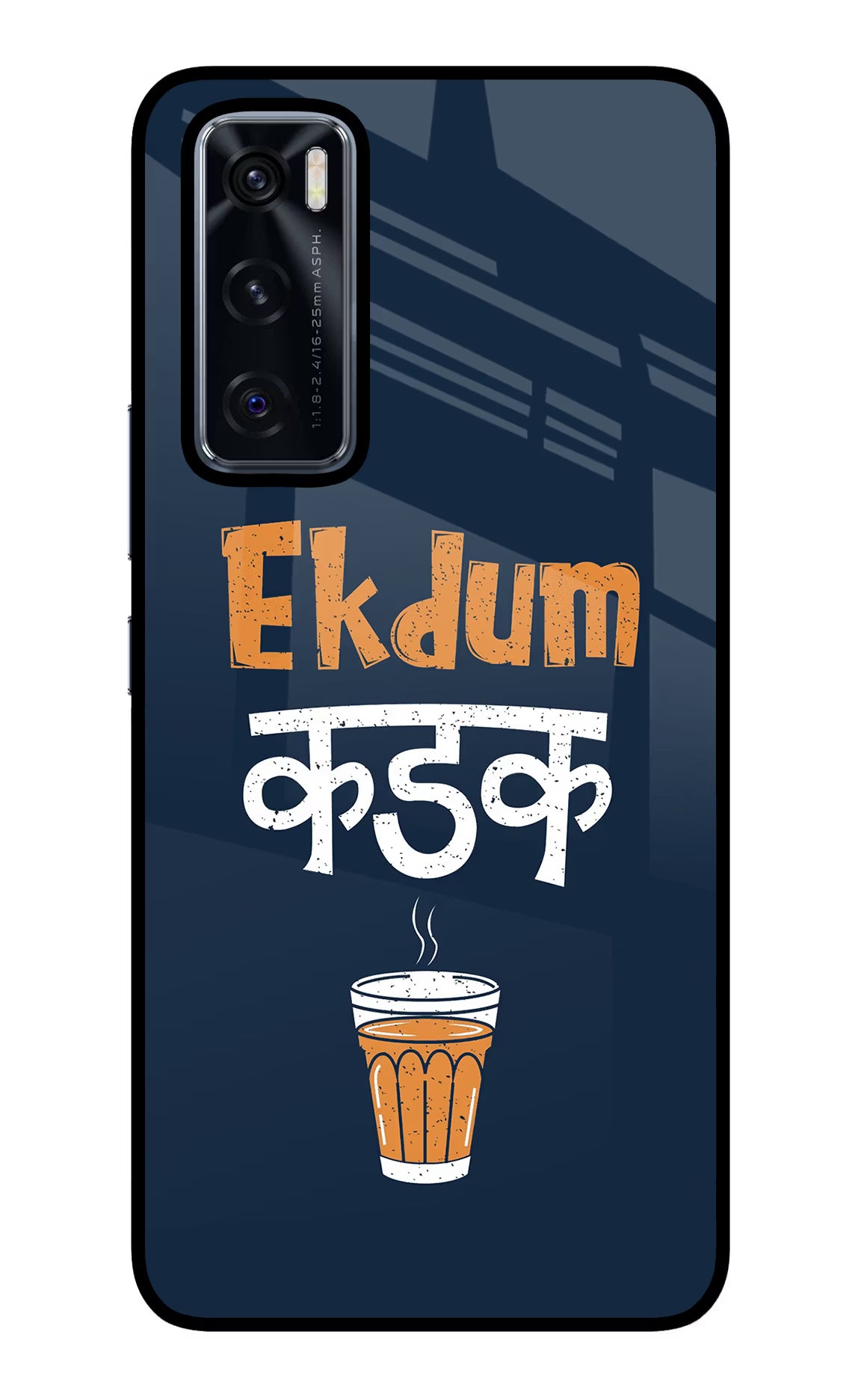 Ekdum Kadak Chai Vivo V20 SE Glass Case Back Cover by Casekaro