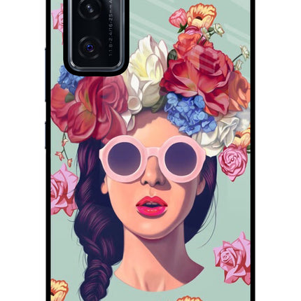 Pretty Girl Vivo V20 SE Glass Case Back Cover by Casekaro